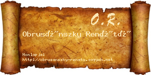 Obrusánszky Renátó névjegykártya