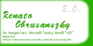 renato obrusanszky business card